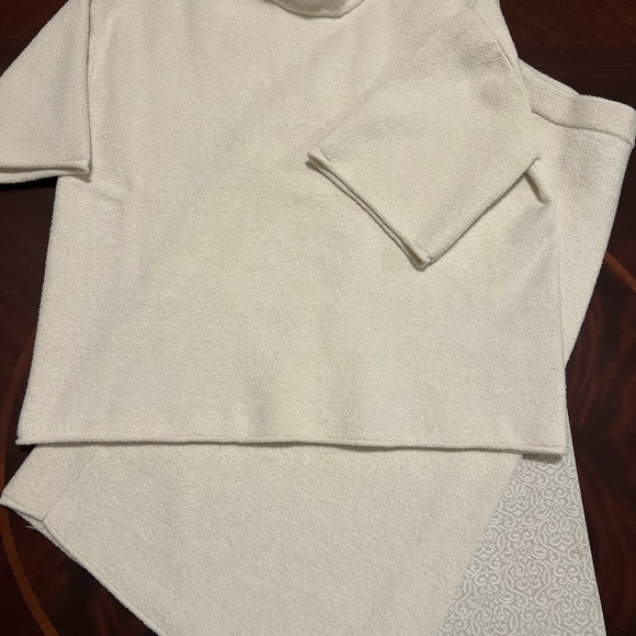 Zara Matching Set Cream Knit Top Skirt 2 Pc Outfit Minimalist Chic Cozy Lounge - Picture 14 of 15
